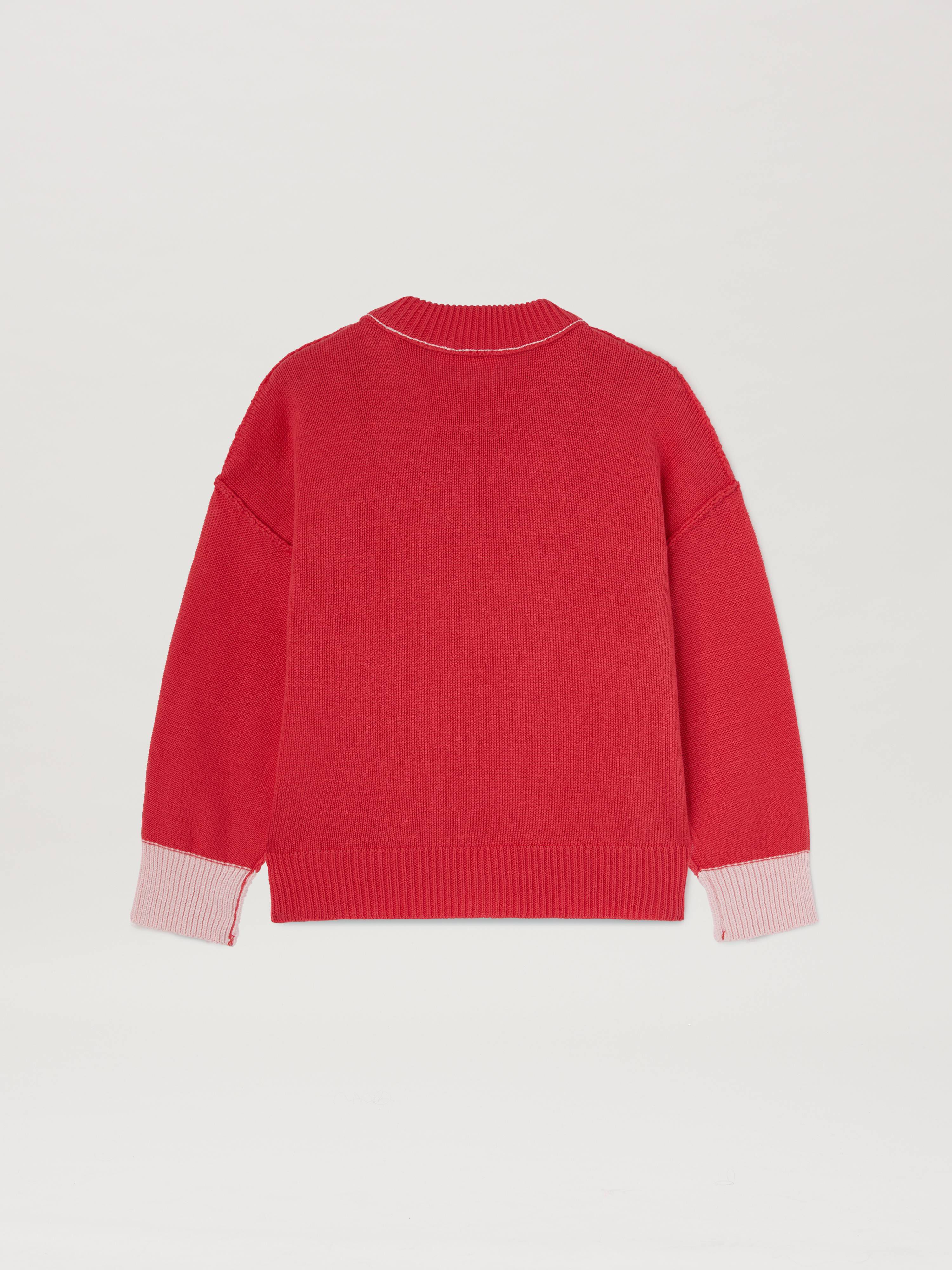 PALM ANGELS  Curved Logo knit sweater CHERRY OFF WHITE PGHE002S25KNI001