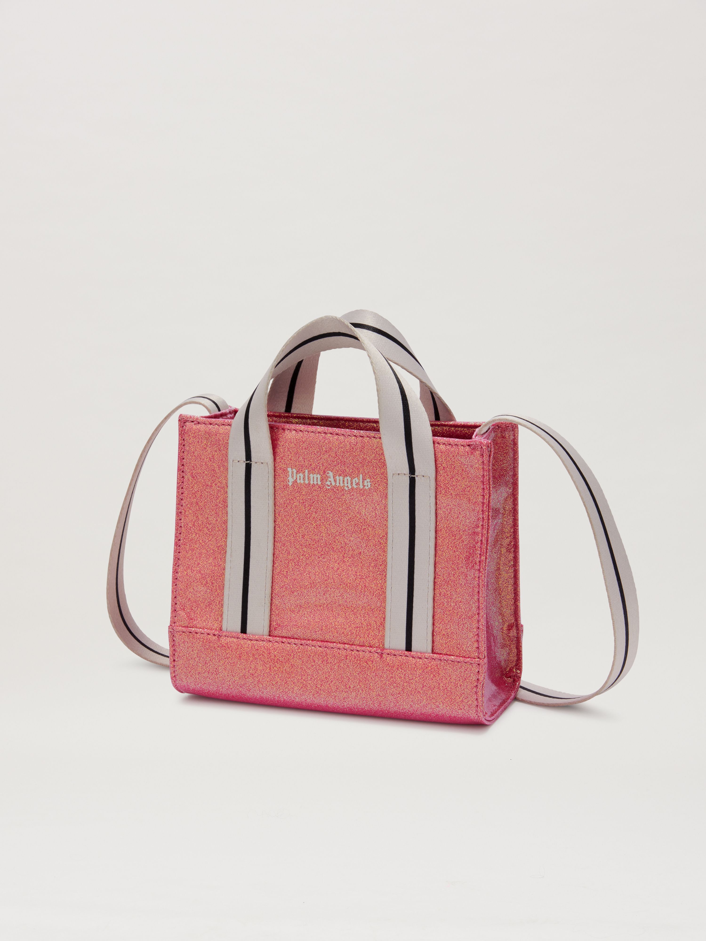 PALM ANGELS  Glitzer Mini-Tasche CHERRY/OFF WHITE PGNA003S25FAB002