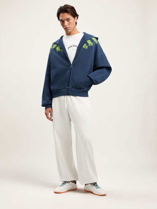 Big Neck Logo Zip Hoody PALM ANGELS Big Neck Logo Zip Hoody NAVY BLUE LIME PMBE02FS26FLE001