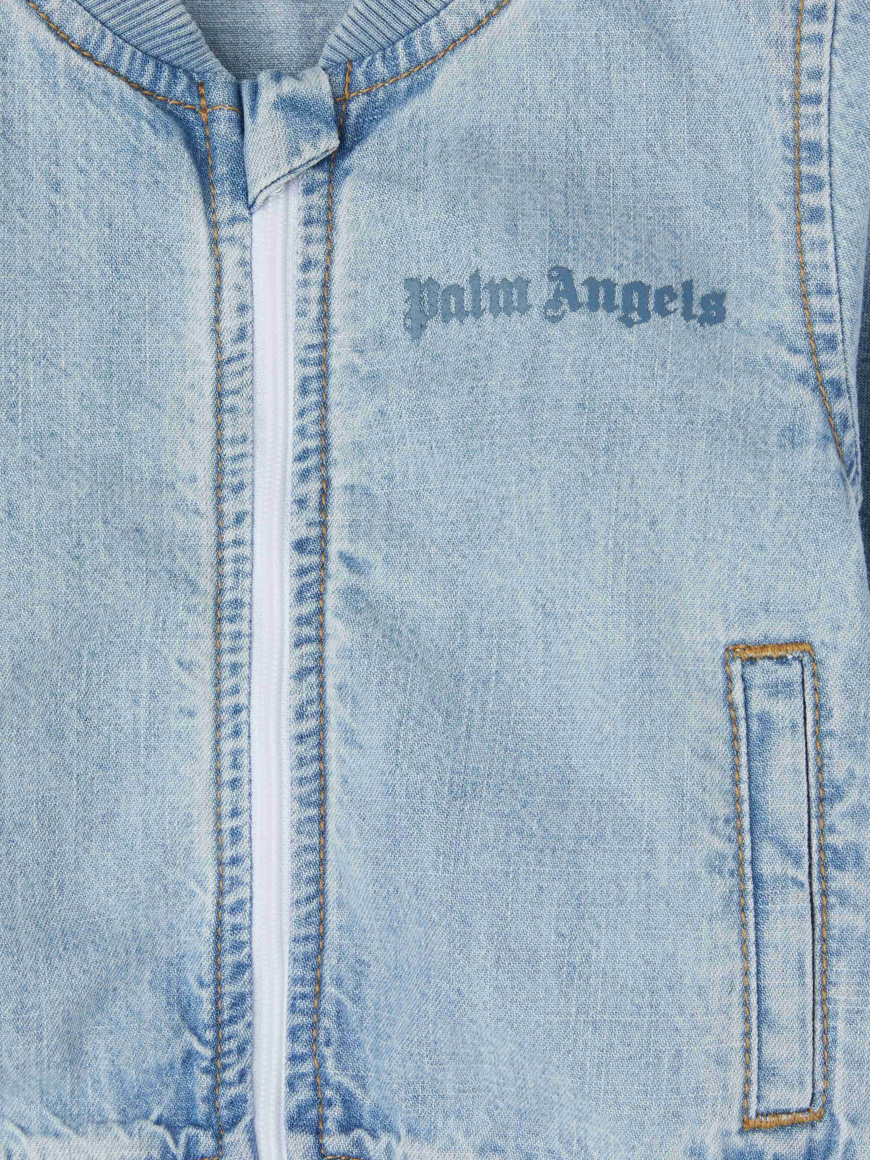 PALM ANGELS  Chambray Track Jacket BLUE BLUE PB3X002S25DEN001