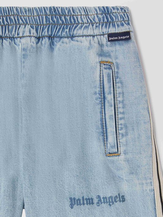 PALM ANGELS  Chambray Track shorts BLUE BLUE PBYC001S25DEN001