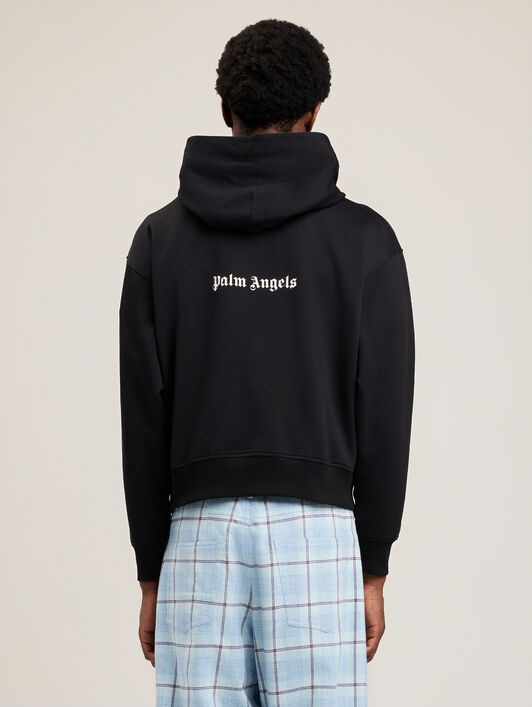 PALM ANGELS Statement Hoodie BLACK OFF WHITE PMBB17DS26FLE005