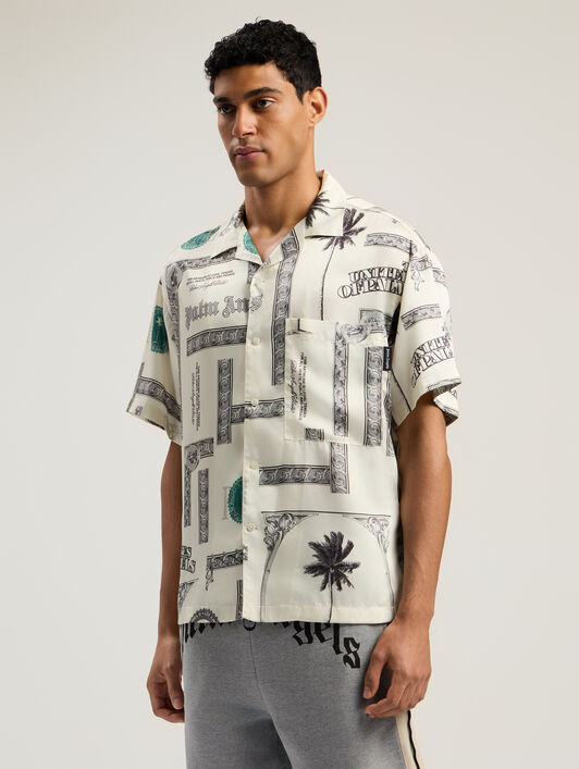 PALM ANGELS Pa Dollar Bowl Shirt IVORY - BLACK PMGG00DF25FAB003