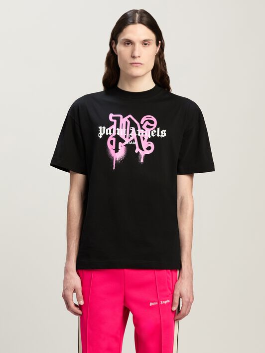 Monogram Spray City T-shirt MIAMI PALM ANGELS Monogram Spray City T-shirt MIAMI BLACK PMAA001C99JER030