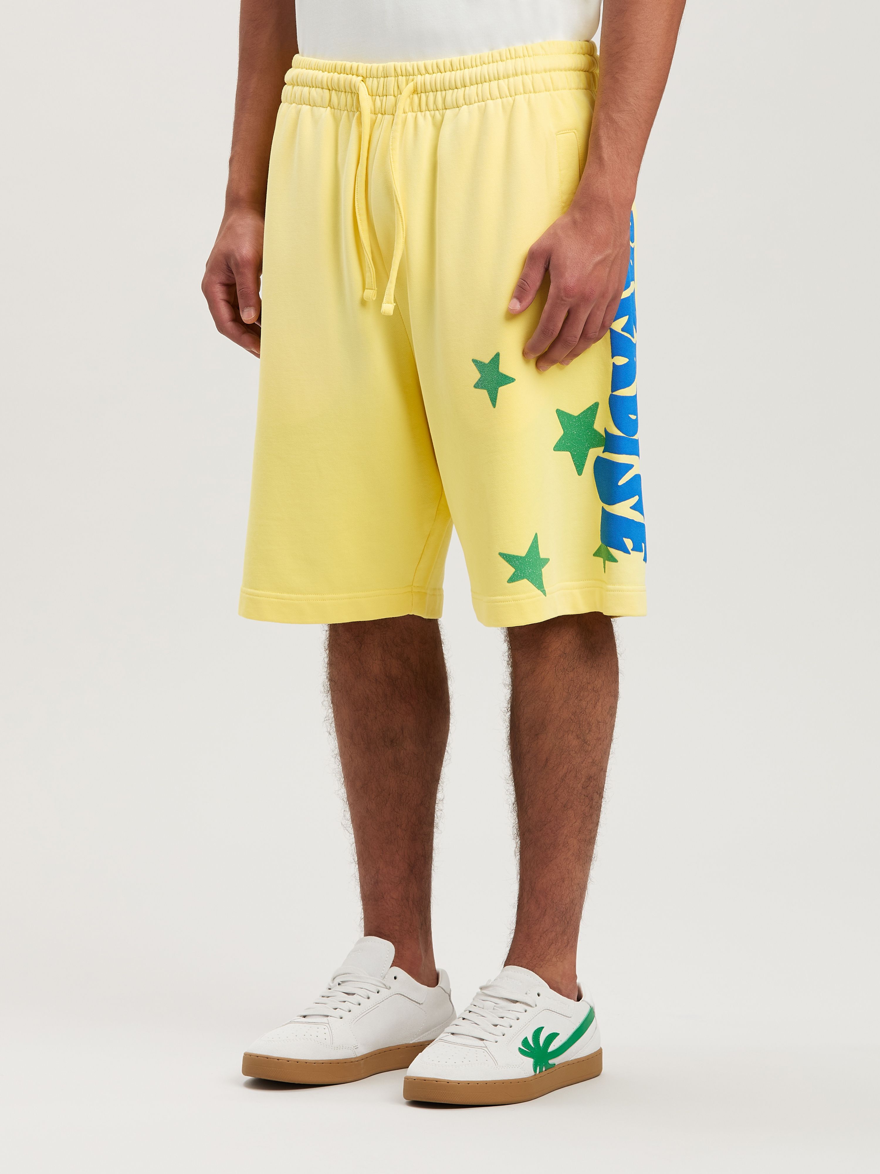 PALM ANGELS  Paradise Sweat shorts YELLOW - BLUE PMCI027S25FLE001