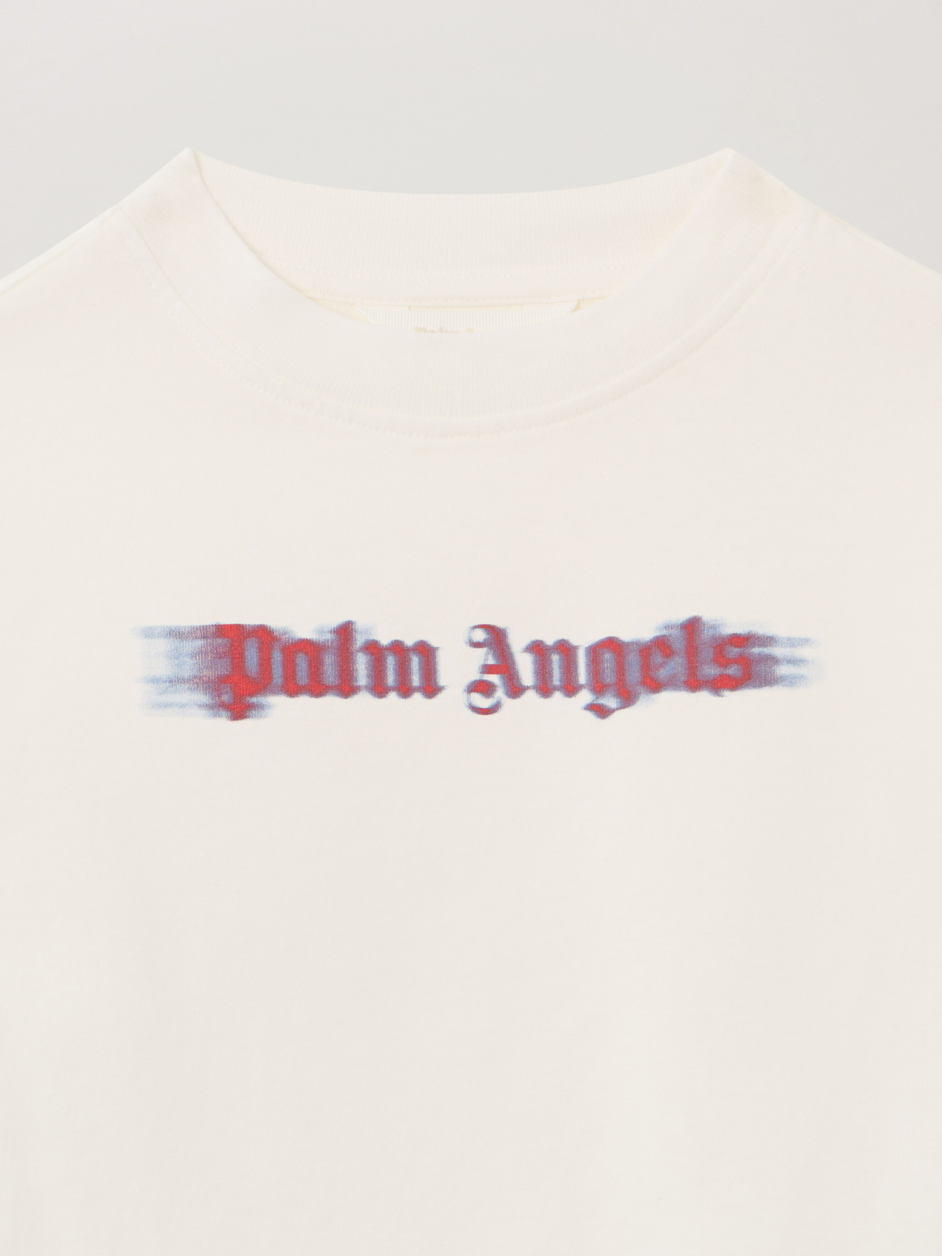 PALM ANGELS Blurred Logo Reg.Tshirt S/S OFF WHITE - RED PBAA003F25JER001