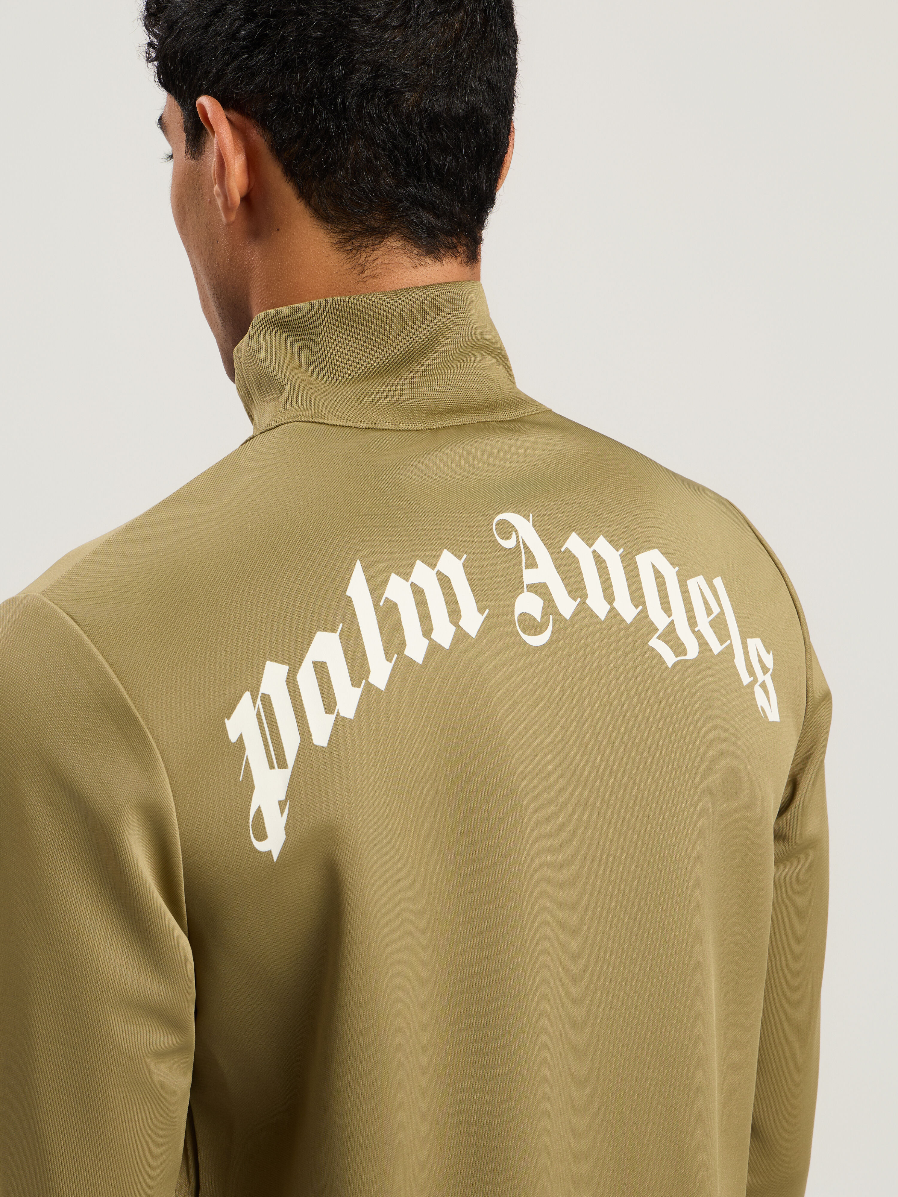 Curved Logo Track Jacket PALM ANGELS Curved Logo Track Jacket ARMY GREEN - OFF WHITE PMBD089F25FAB002