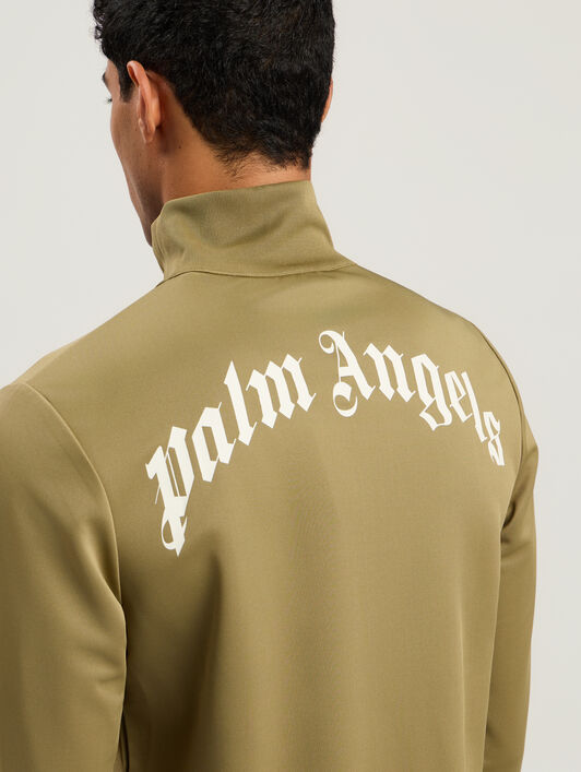 Curved Logo Track Jacket PALM ANGELS Curved Logo Track Jacket ARMY GREEN - OFF WHITE PMBD089F25FAB002