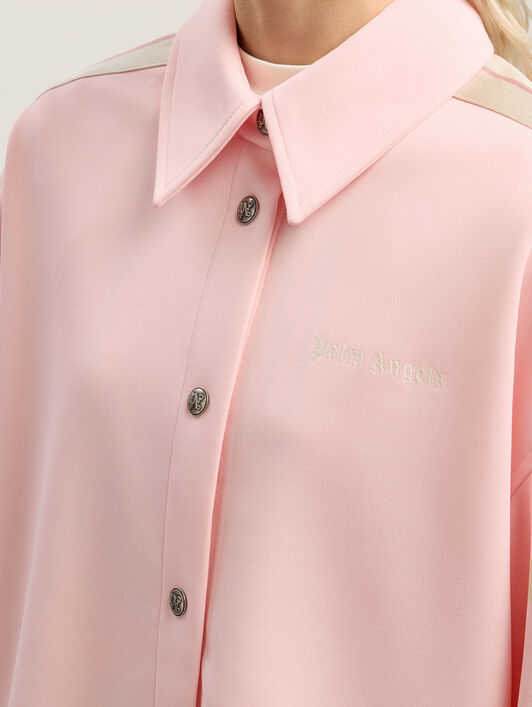 PALM ANGELS Classic Logo Tonal Track Shirt PINK - OFF WHITE PWGA050F25FAB001