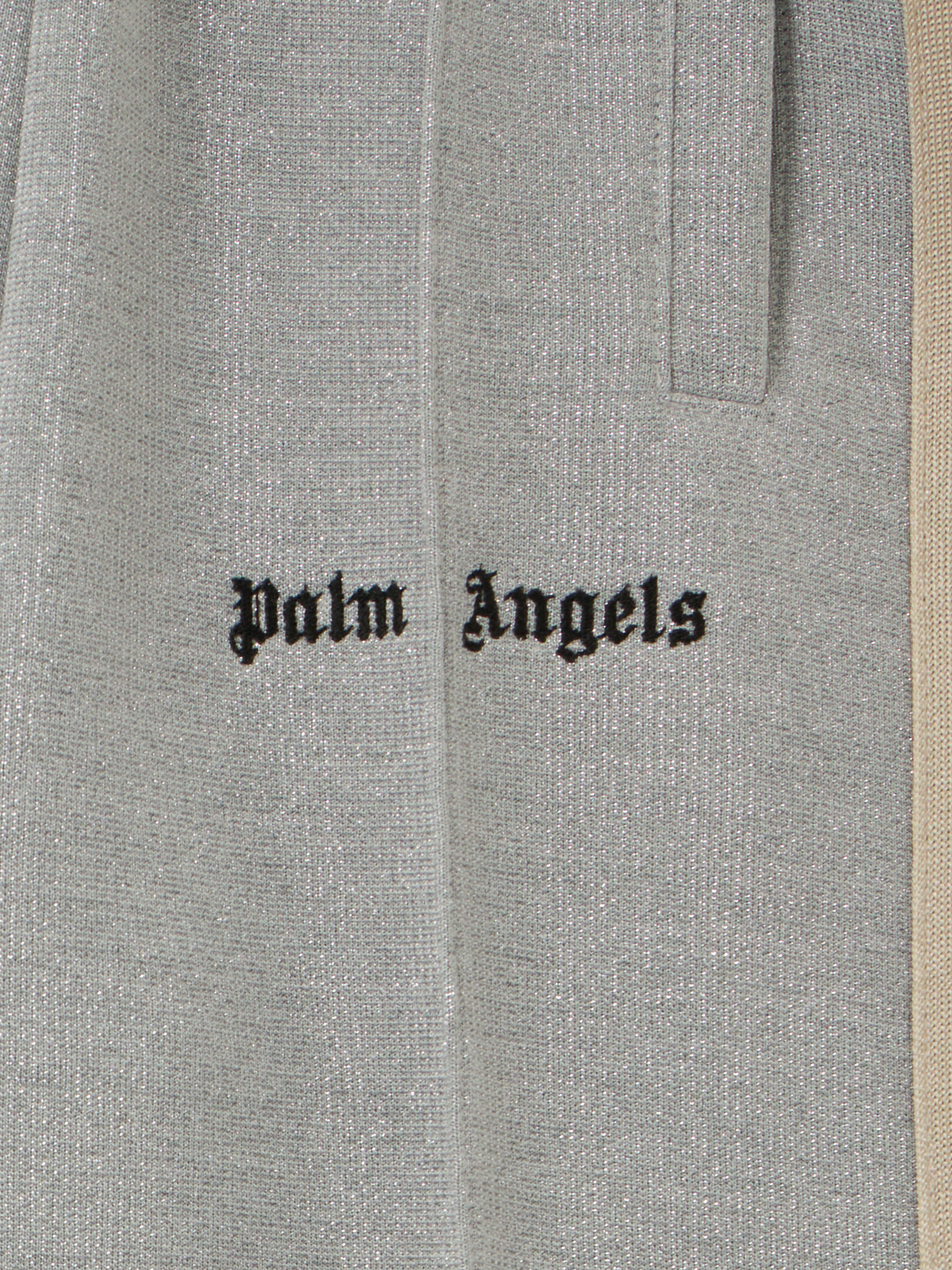 PALM ANGELS Pa Lurex Track Wide Leg SILVER - BLACK PGCJ006F25FLE001