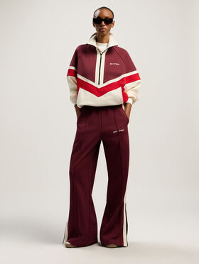 PALM ANGELS Colorblock Anorak Track Jacket BURGUNDY - OFF WHITE PWBD067F25FAB001