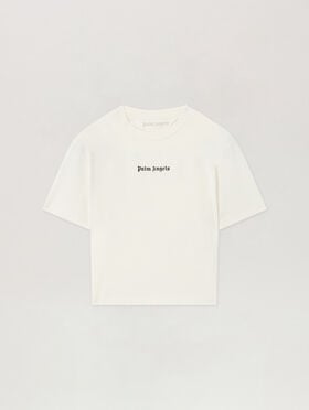 PALM ANGELS Classic Logo Baby T-Shirt OFF WHITE BLACK PWAA077S26JER001