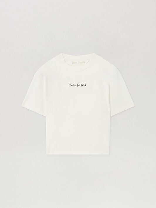 PALM ANGELS Classic Logo Baby T-Shirt OFF WHITE BLACK PWAA077S26JER001