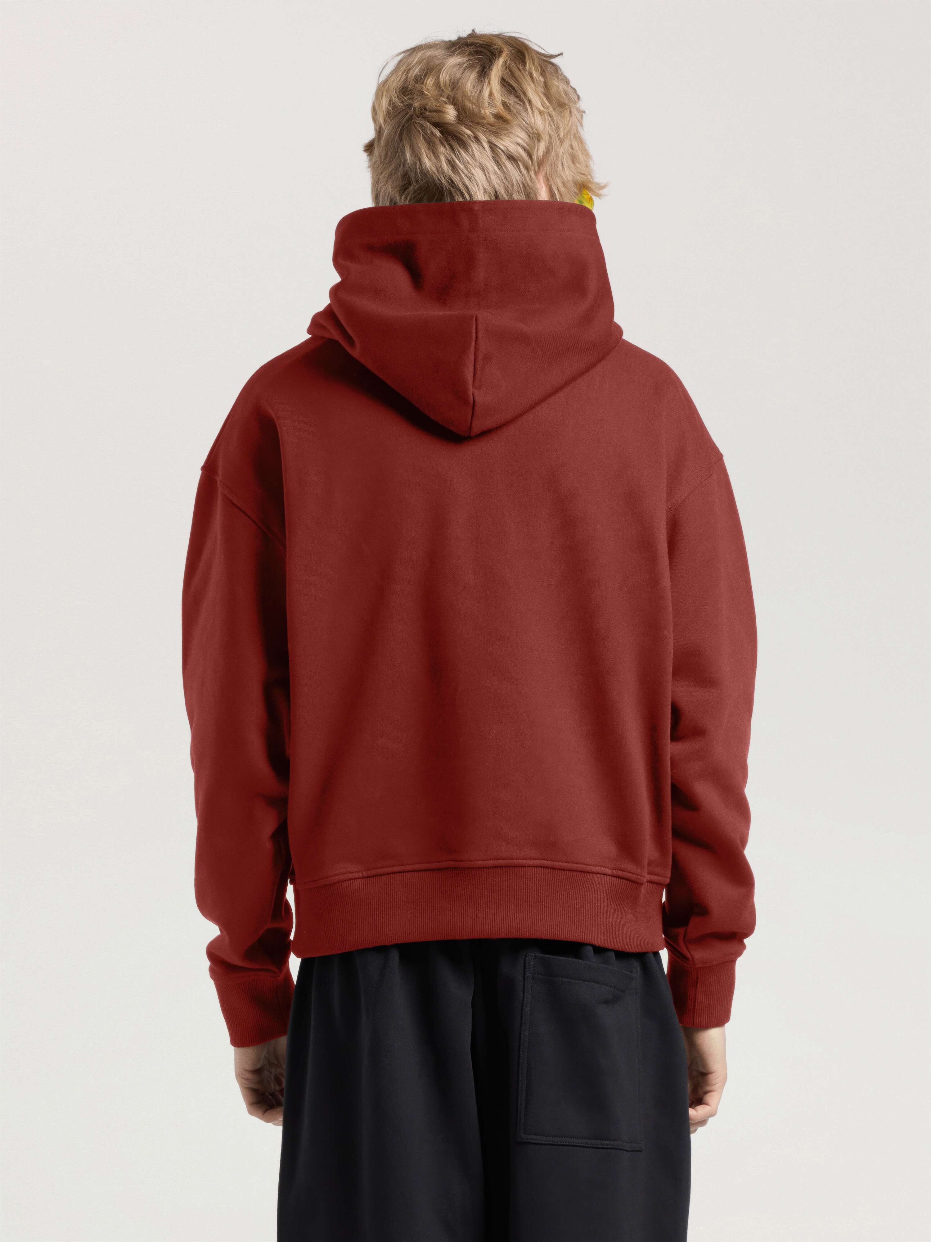 PALM ANGELS Palm Hills Regular Hoodie BRICK RED - BLACK PAMBB03W26FL07