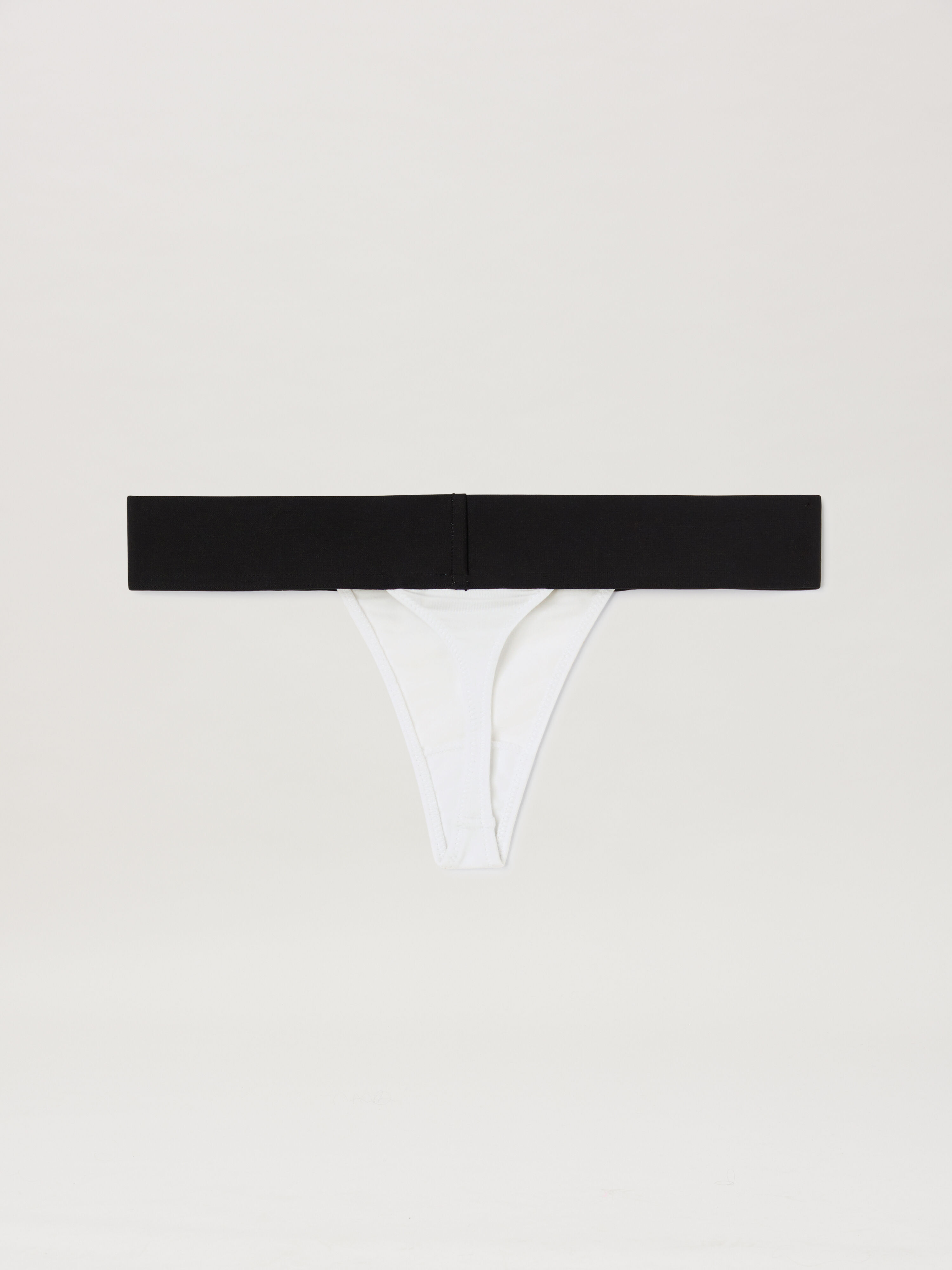 PALM ANGELS Logo band Thong WHITE - BLACK PWUF001C99FAB003