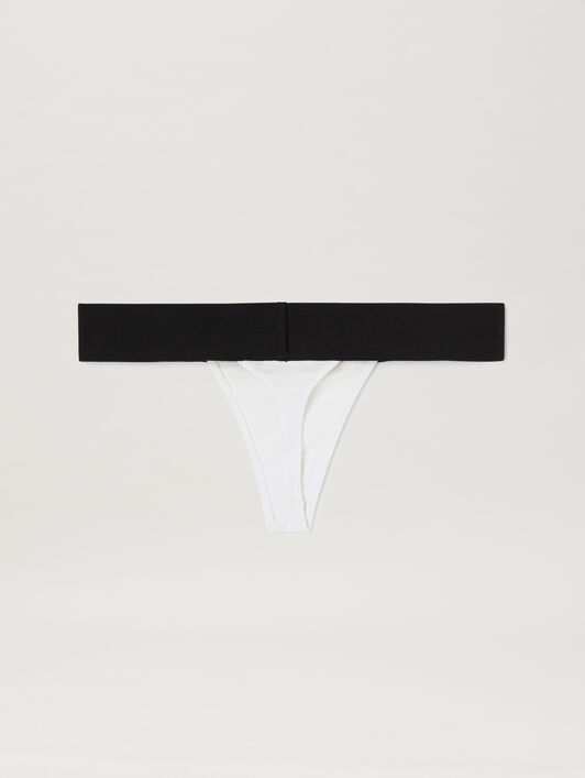 Logo band Thong PALM ANGELS Logo band Thong WHITE - BLACK PWUF001C99FAB003