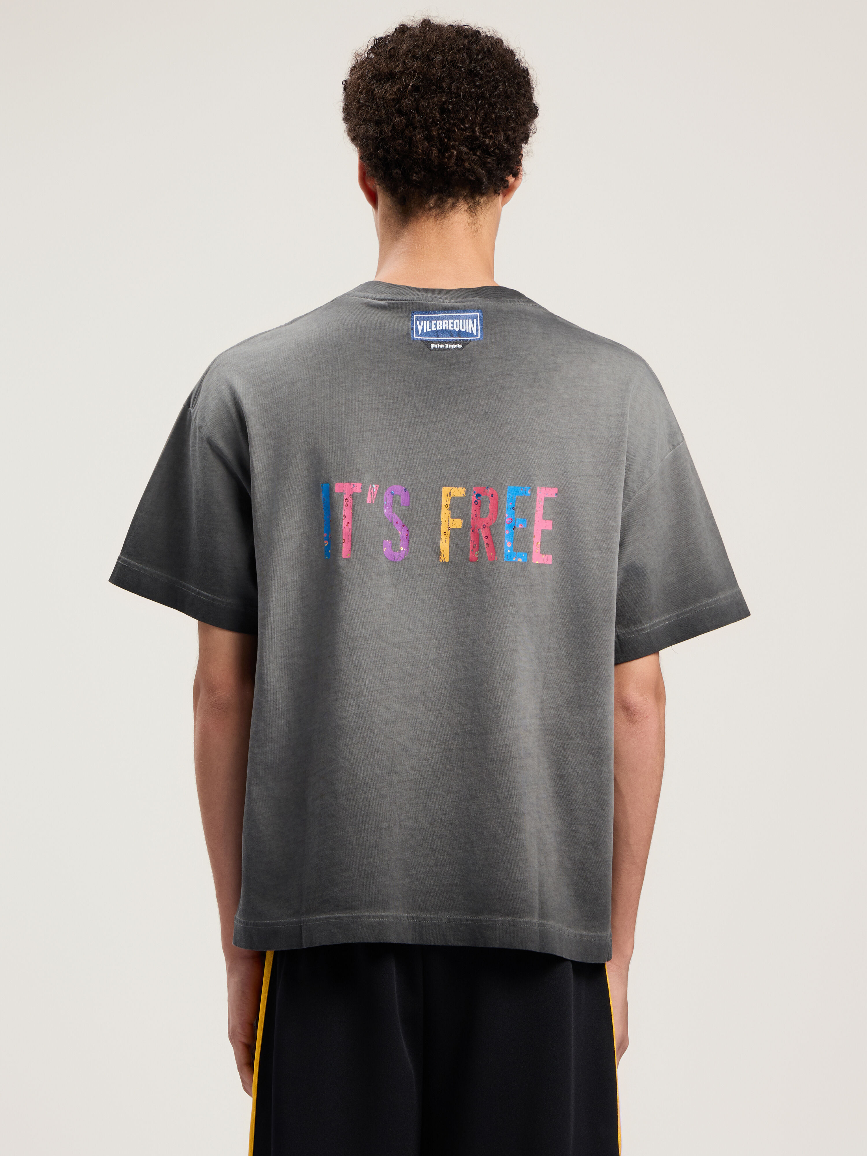 PALM ANGELS Catch Some Sun T-Shirt BLACK - MULTICOLOR PMAA109F25JER001