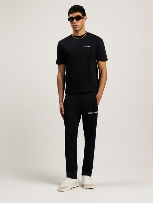 PALM ANGELS Slim Track Pants BLACK WHITE PMCJ005C99FAB002