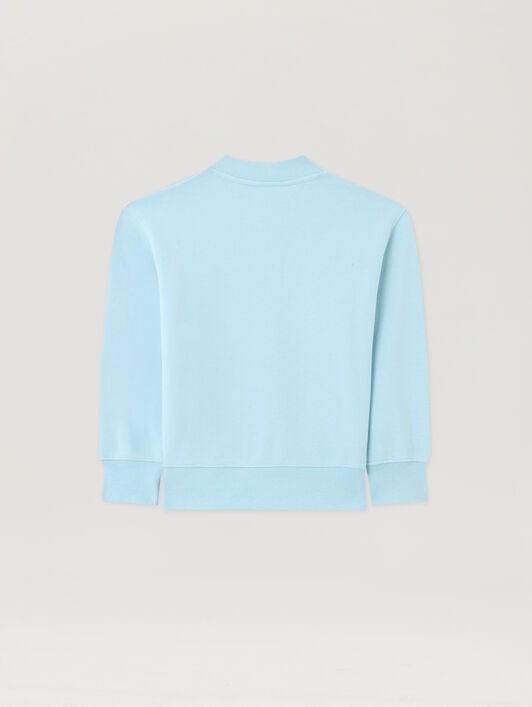 PALM ANGELS Neck Logo Brushed. Crew BLU BIMBO/ BABY BLUE PBBA012S26FLE004