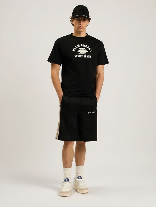 PALM ANGELS Surf Regular T-Shirt BLACK - OFF WHITE PAMAA01F26JR13