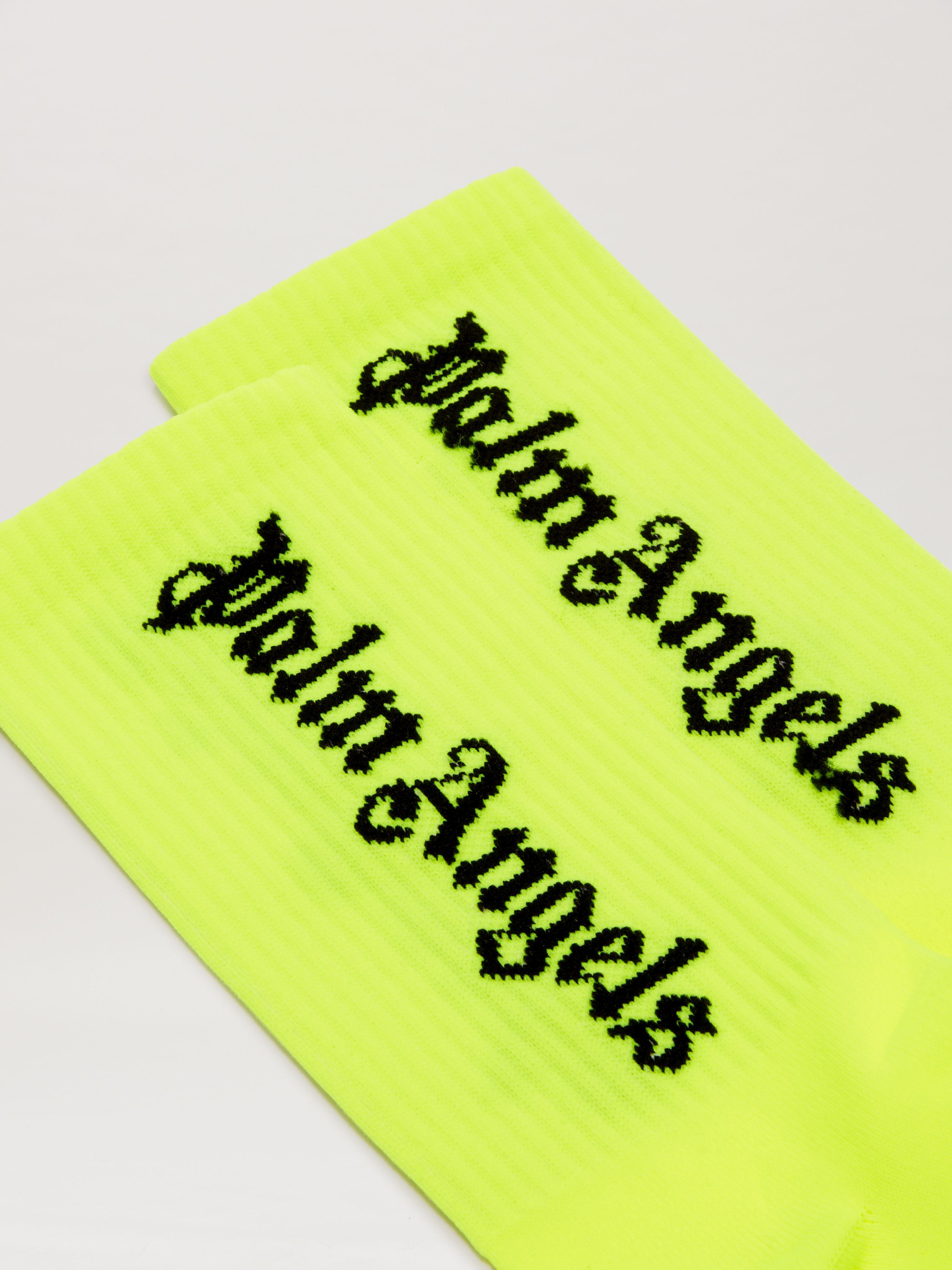 PALM ANGELS  Socken mit Logo YELLOW FLUO BLACK PBRA005S25KNI001