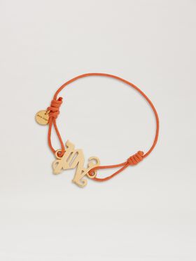 PALM ANGELS  Monogram cord bracelet GOLD - TRANSPARENT PWOD037S25MAT001
