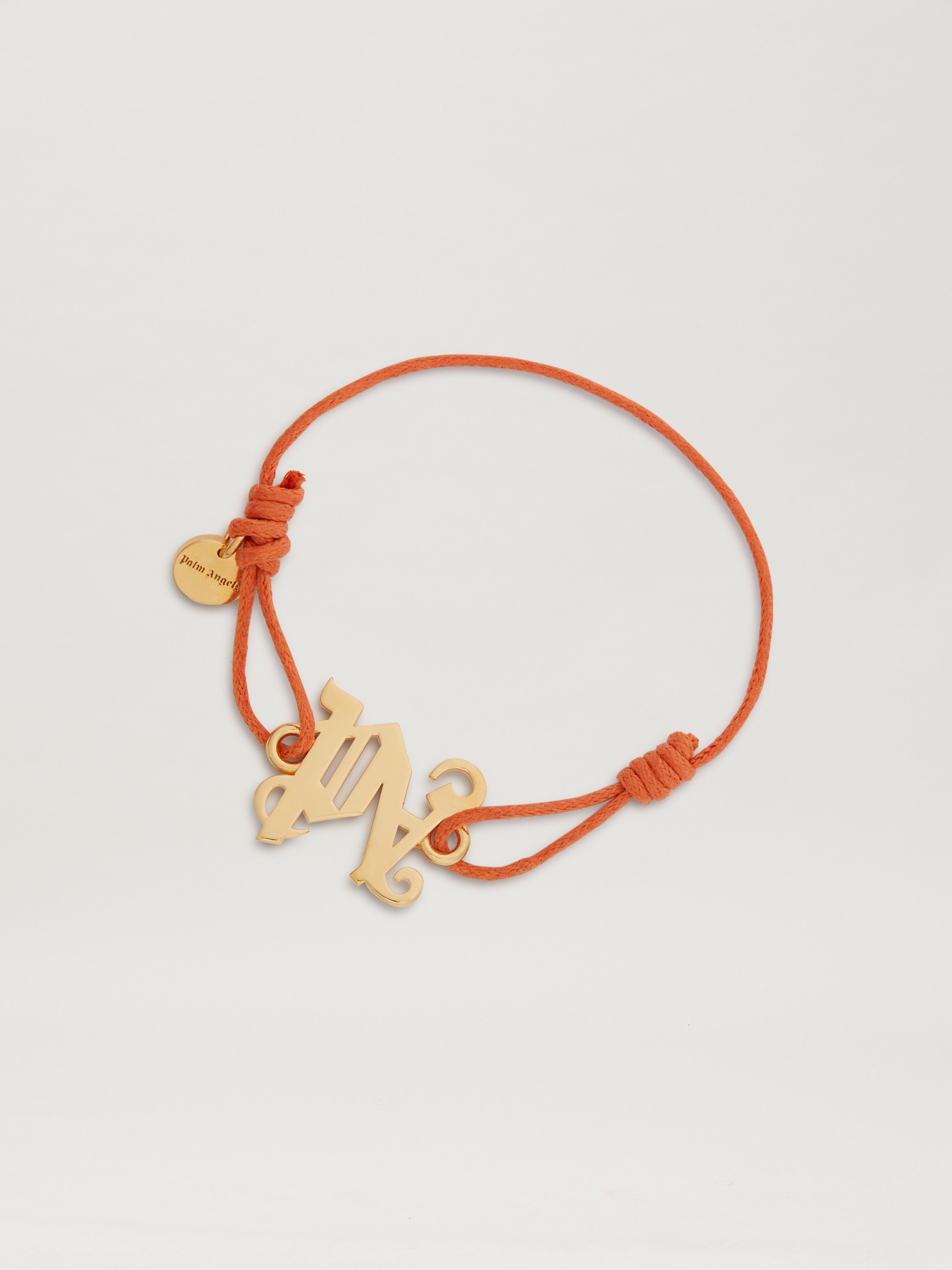 PALM ANGELS  Monogram cord bracelet ORANGE - GOLD PWOA045S25MAT001