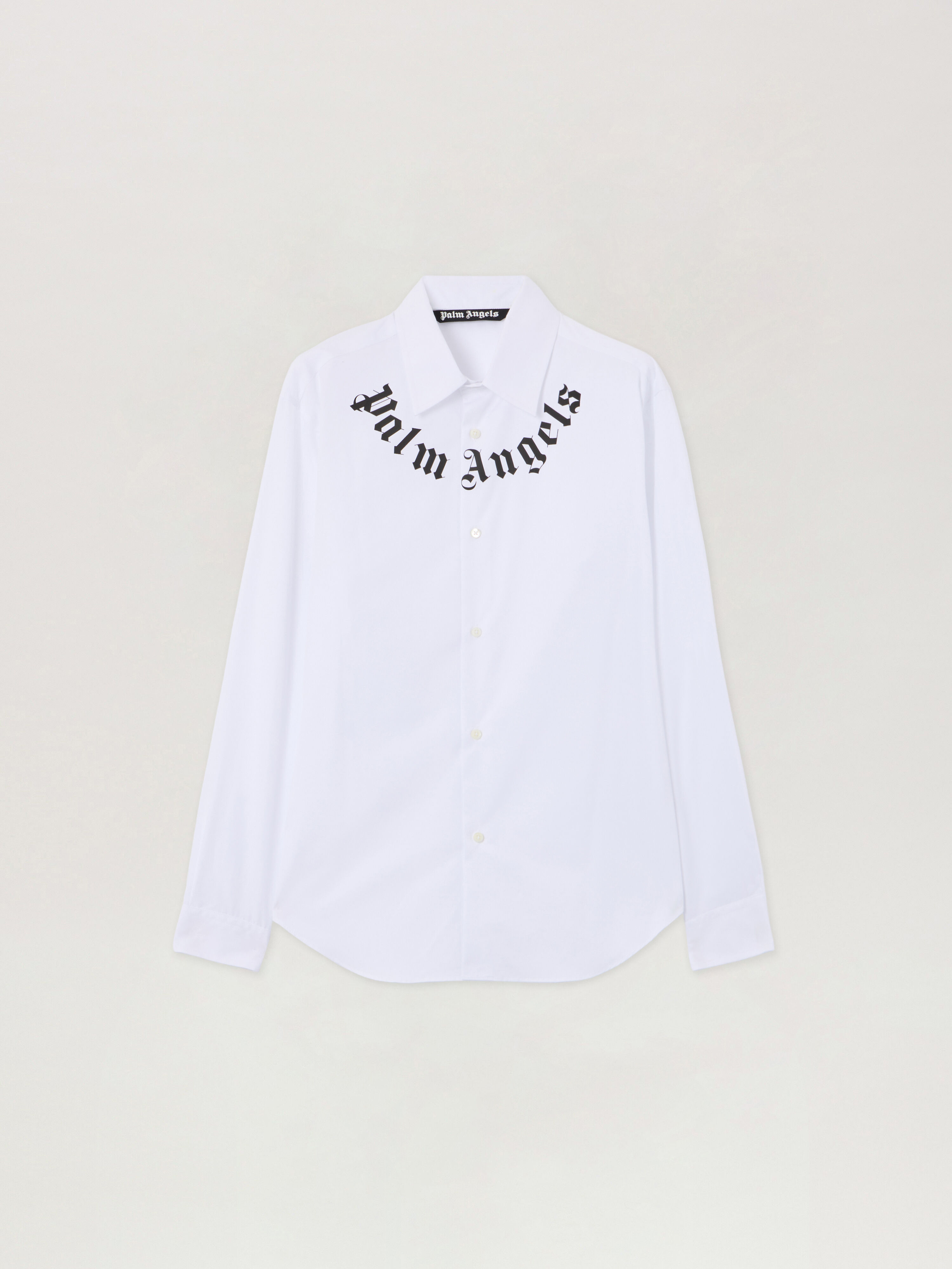 PALM ANGELS Neck Logo Shirt OFF WHITE BLACK PMGE04KS26FAB001