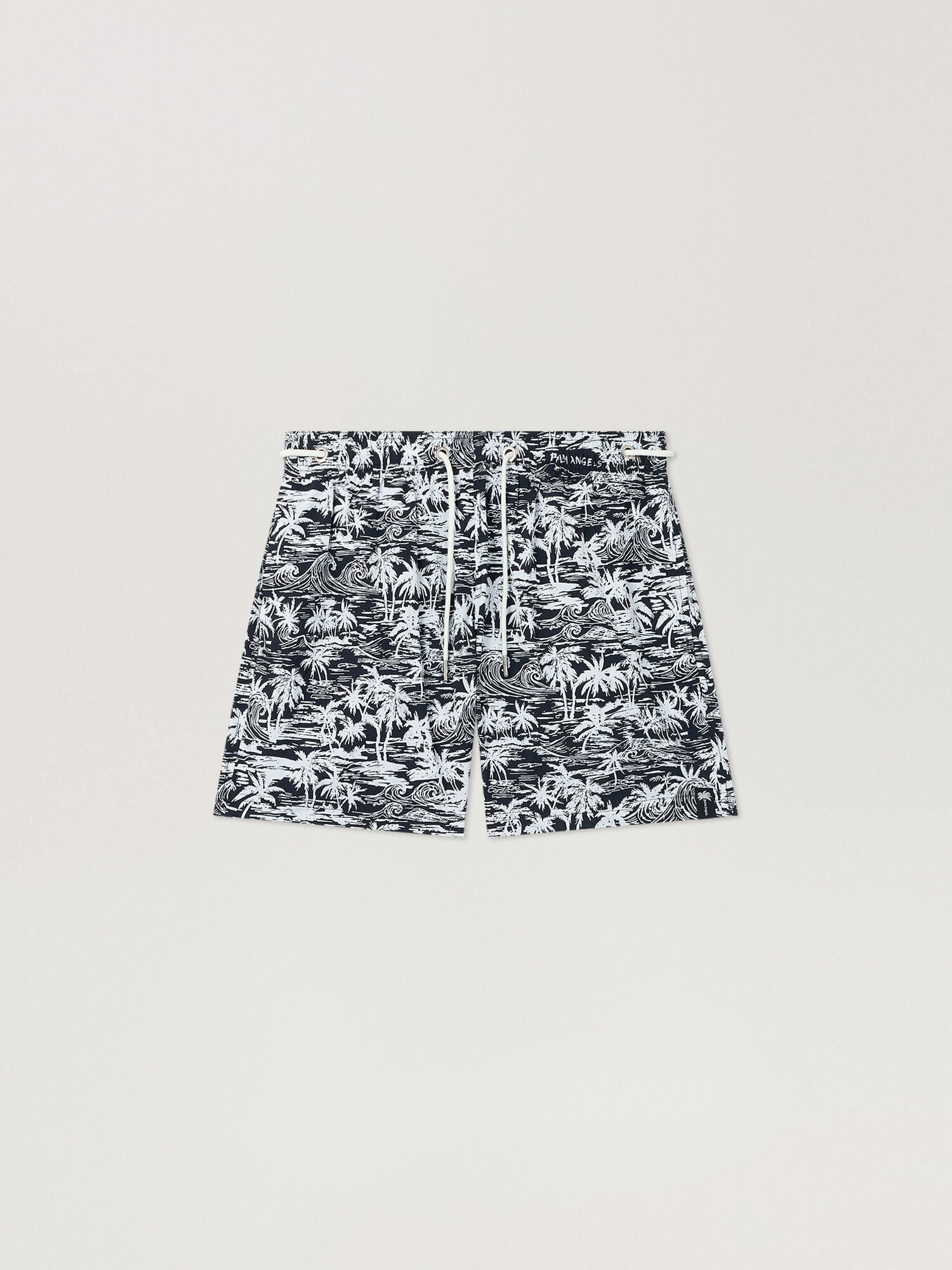 Palm Waves Swim Shorts PALM ANGELS Palm Waves Swim Shorts BLACK - OFF WHITE PAMFD03F26FB01
