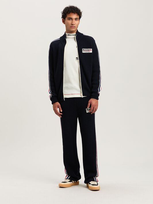 PALM ANGELS  Racing Cardigan Moncler x Palm Angels NAVY BLUE - WHITE PMHB036T25KNI001