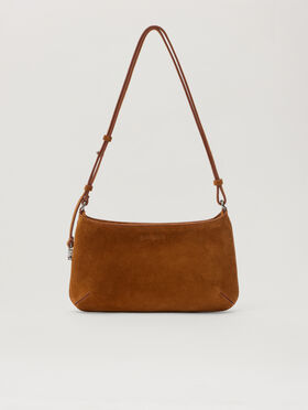 PALM ANGELS Suede Giorgina Bag BEIGE - BEIGE PWNN028F25LEA001