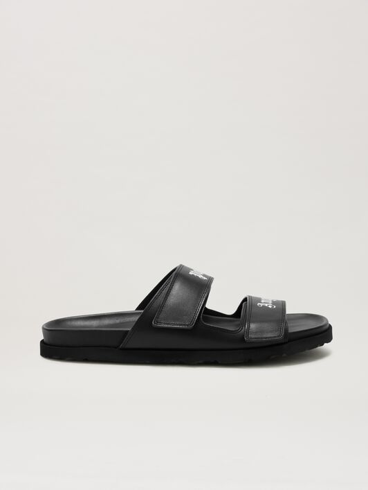PALM ANGELS  Sandalen mit Logo BLACK - WHITE PMIH01AS25LEA001