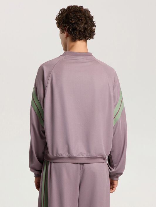 PALM ANGELS Urban Logo Track Crewneck MAUVE - SAGE PAMBF01F26FB01