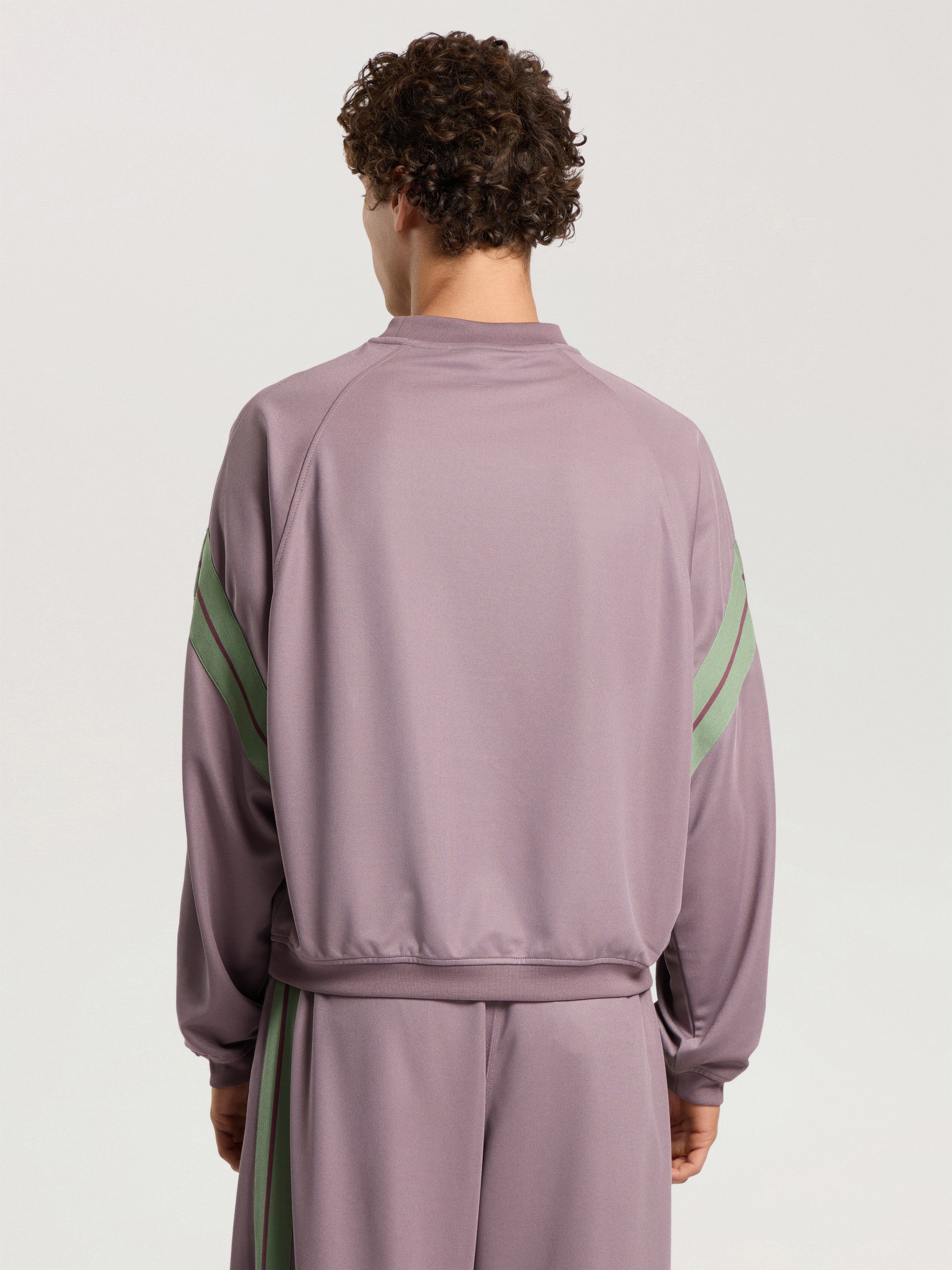 PALM ANGELS Urban Logo Track Crewneck MAUVE - SAGE PAMBF01F26FB01