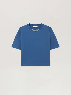 PALM ANGELS Overlogo Over T-Shirt BLU/BLUE PBAA002S26JER001