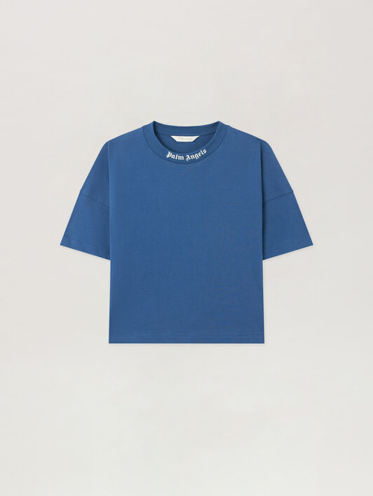PALM ANGELS Overlogo Over T-Shirt BLU/BLUE PBAA002S26JER001