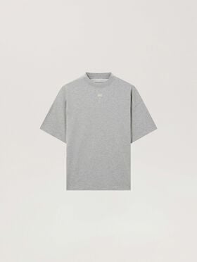 PALM ANGELS Palm Shadow Loose T-Shirt GREY MELANGE - OFF WHITE PAWAA05W26JR03