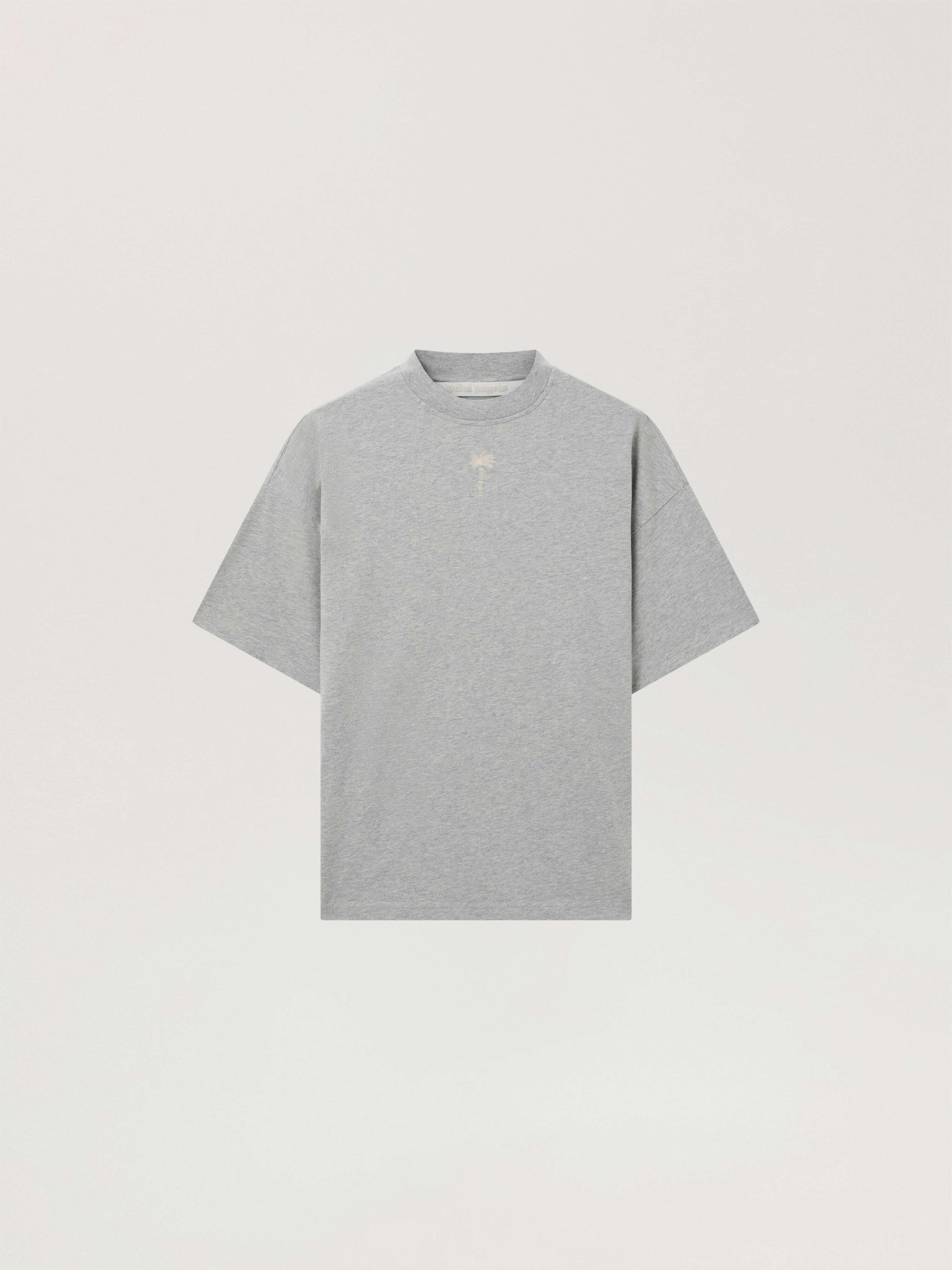 Palm Shadow Loose T-Shirt PALM ANGELS Palm Shadow Loose T-Shirt GREY MELANGE - OFF WHITE PAWAA05W26JR03