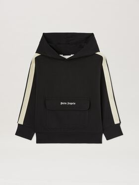PALM ANGELS  Track hoodie DUSTY BLUE OFF WHITE PBCJ002C99FAB003