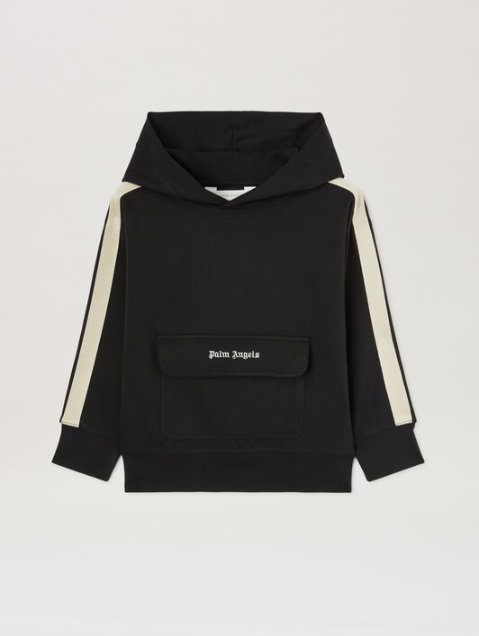 PALM ANGELS  Track hoodie BLACK OFF WHITE PBBD012S25FLE001