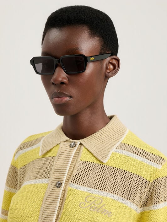 Homer Black Lens Sunglasses PALM ANGELS Homer Black Lens Sunglasses SHINY BLACK PA1025100753