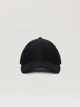 PALM ANGELS Curved Logo Back Cap BLACK - OFF WHITE PAMLB01F26FB04
