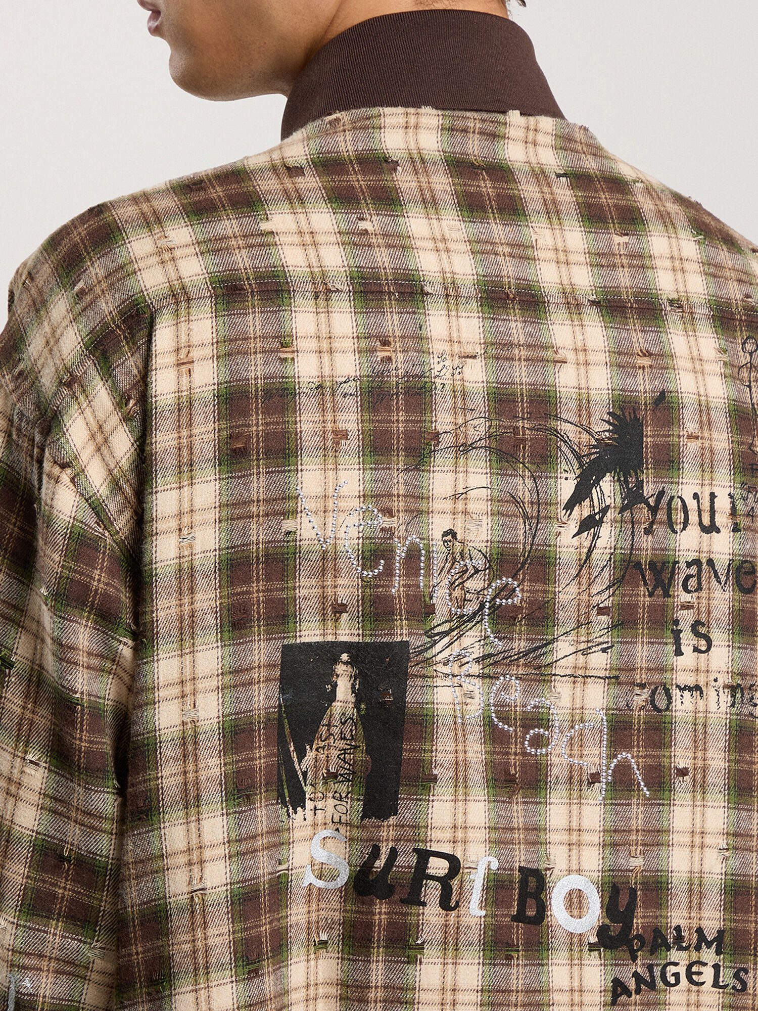 Surfer Dream Check Loose Shirt PALM ANGELS Surfer Dream Check Loose Shirt MULTICOLOR - BLACK PAMGE05F26FB02