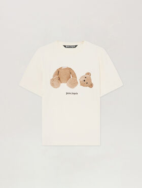PALM ANGELS Spray Bear T-Shirt OFF White/Black PMAA109T26JER002