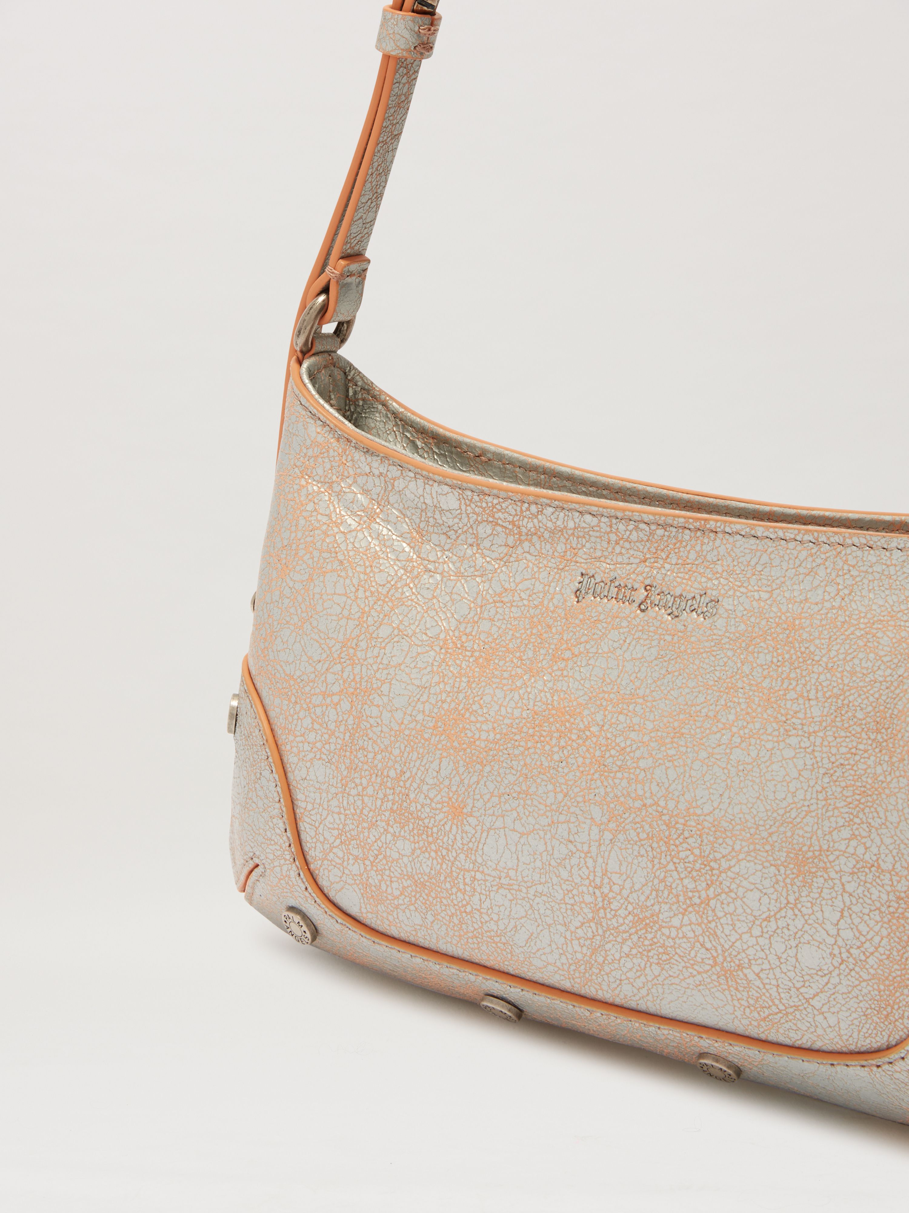 PALM ANGELS  Giorgina silver crackle bag SILVER PWNN03BS25LEA001