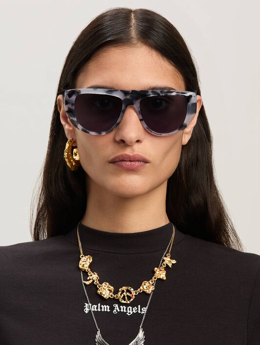 PALM ANGELS  Joshua sunglasses HAVANA BLACK - BLUE PERI105S25PLA001