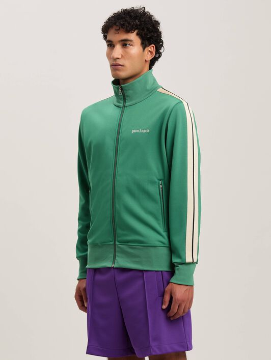 PALM ANGELS  Trainingsjacke mit eingesticktem Logo FOREST GREEN - OFF WHITE PMBD058S25FAB001