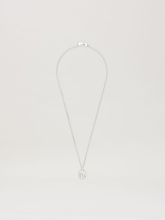 PALM ANGELS  Oval Palm Necklace SILVER - SILVER PMOB12BS25MAT001