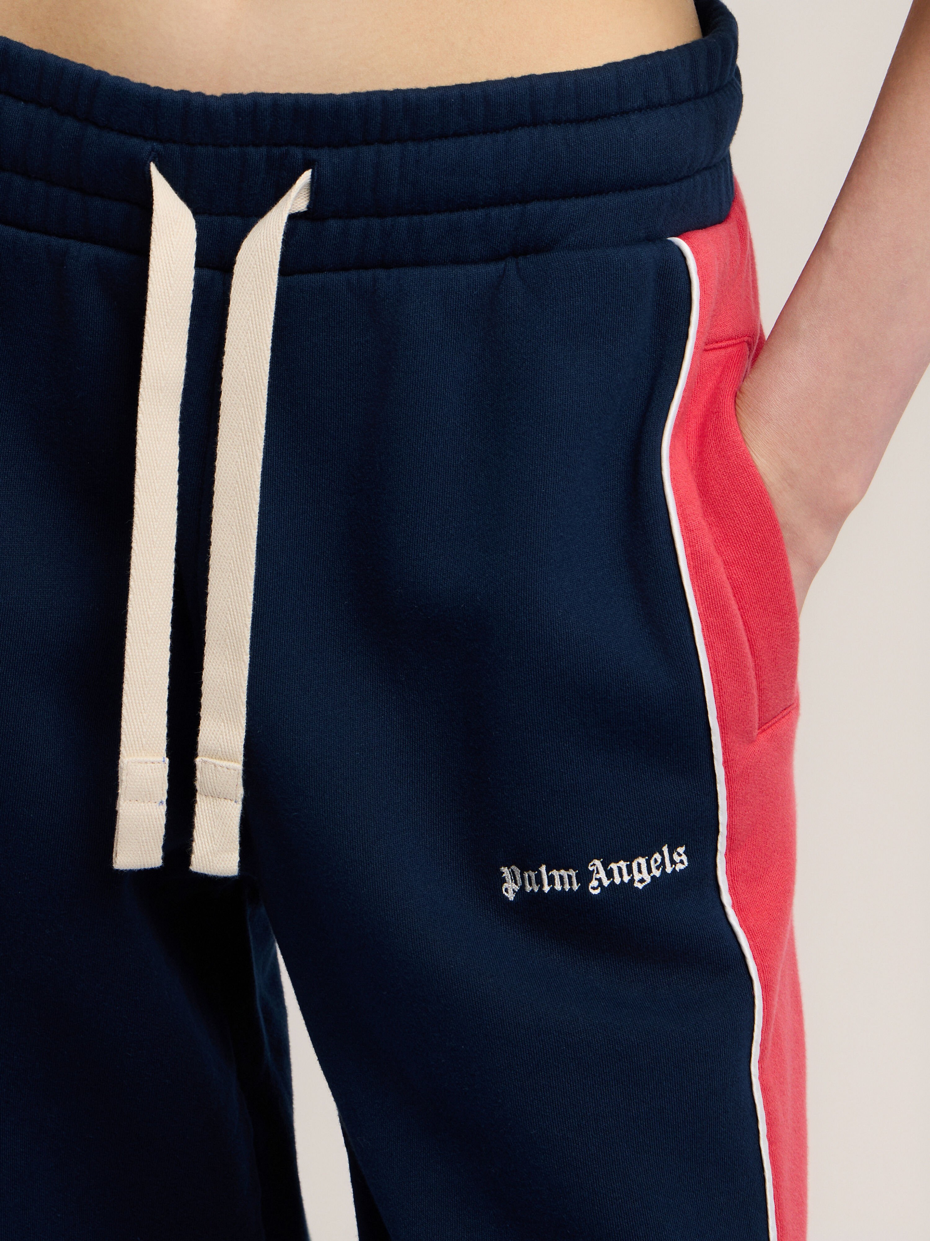 PALM ANGELS Classic Logo Sweatpants NAVY BLUE RED PWCH02AS26FLE001