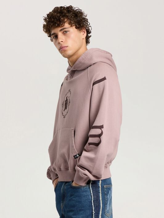 Devil Herald Loose Hoodie PALM ANGELS Devil Herald Loose Hoodie MAUVE - BROWN PAMBB06F26FL02